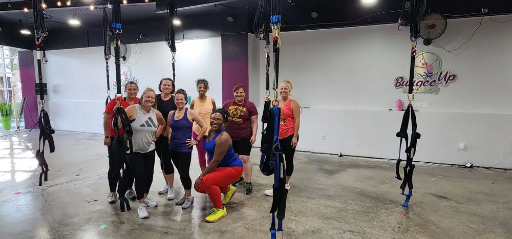 Inside the Bungee Up studio - flyers and coaches at the studio, photo 5